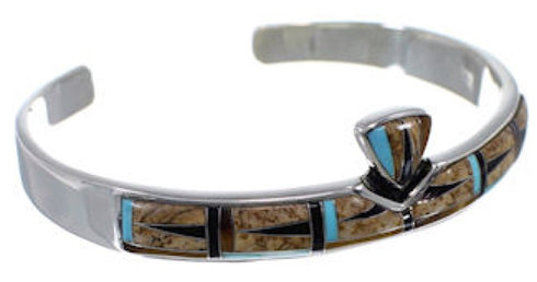 Multicolor Turquoise Sterling Silver Cuff Bracelet Jewelry NS40441